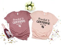 promoted to grandma t-shirt, promoted to grandpa shirt, new grandma est. 2023 tee, grandma to be shirt, grandparents ann