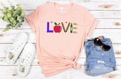 happy first day of school tee, school love t-shirt, kindergartenteacher gift, back to school shirt, funny love tee, teac