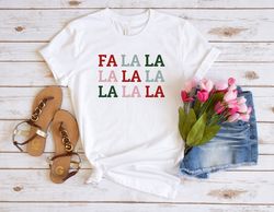 fa la la shirt, christmas t-shirt, retro christmas outfits, holiday shirt, fa la la la xmas tee, vintage christmas t shi