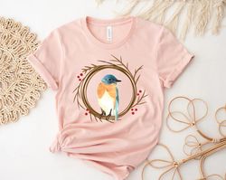 bird shirt, bird nest tee, watercolor bird branches, bird home tshirt, bird cage, bird lover shirt, nature, peace, cute