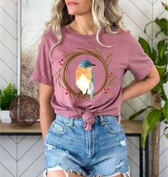 bird shirt, bird nest tee, watercolor bird branches, bird home tshirt, bird cage, bird lover shirt, nature