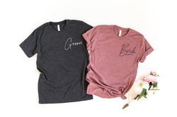 bride and groom shirts, bride and groom tees, bride groom set, cute set of shirts, for bride and groom