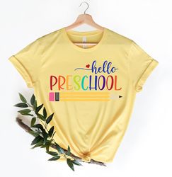 preschool teacher shirt, hello preschool shirt, preschool crew, preschool squad, cute preschool teacher shirt b