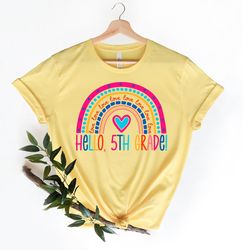 hello 5th grade shirts,teach love inspire shirt,back to school shirt,fifth grade teacher tee,teacher appreciation tee