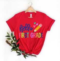 hello first grade shirt, back to school shirt, teacher shirt, team teacher shirt, first grade teacher shirt 3