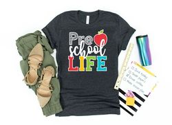 preschool life shirts, teach love inspire shirt, back to school shirt,first grade teacher shirts