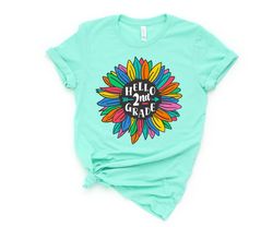 hello 2nd grade sunflower shirts,teach love inspire,back to school shirt,first grade teacher tee,teacher appreciation te