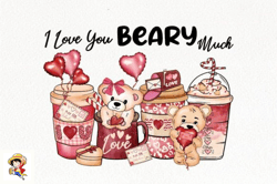 i love you beary much coffee teddy bear