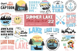 summer lake png design bundle