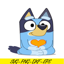 bandit with orange heart svg pdf png bluey character svg bluey movie svg