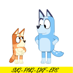 bluey and bingo svg png dxf eps bluey siblings svg blue character svg