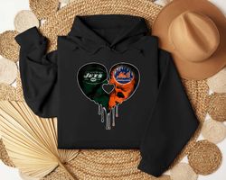 new york jets and new york mets heart shirt