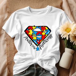 autism awareness superhero logo shirt