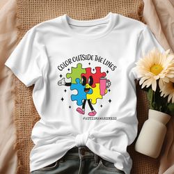 color outside the lights autism awareness shirt