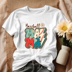 retro baseball mama sporty mom shirt