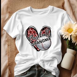 retro heart baseball grandma shirt