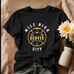 vintage denver basketball mile highs city shirt