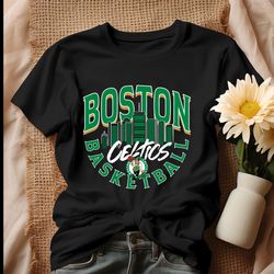 boston celtics basketball logo skyline shirt