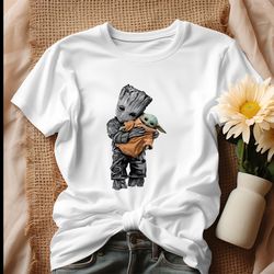 retro groot and baby yoda shirt, tshirt