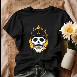 flaming pirate skull baseball mlb shirt