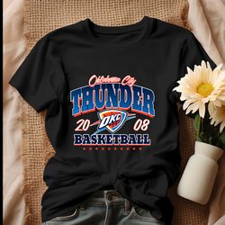 okc thunder basketball 2008 nba team shirt