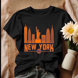 new york knicks skyline city basketball shirt