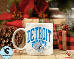 detroit lions mug, lions coffee mug, detroit lions football mug, lions cup, retro style coffee mug lions fan gift