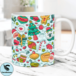 3d christmas mug wrap inflated christmas mug wrap sublimation design png christmas mug press puffy design 15oz & 11oz co