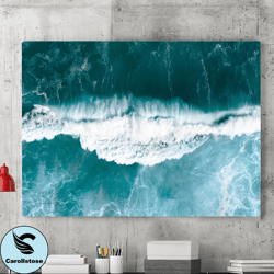 air wave beach canvas wall art painting, landscape wall art, marine photography, frame art, marine home decoration