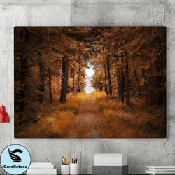 autumn forest and mountain canvas wall art painting, canvas wall decoration, forest poster, living room wall art, home d