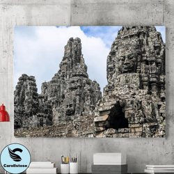 cambodian landscape canvas wall painting, canvas wall decoration, natural landscape wall art, living room art, canvas ho