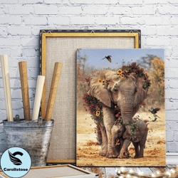 colorful elephant canvas wall art painting, street canvas wall art, animal art canvas prints, modern wall decoration, ho