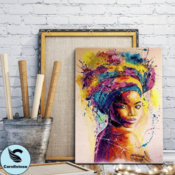 colorful women's graffiti canvas wall art painting, street canvas wall art, graffiti art canvas prints, banksy wall art,