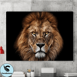 lion head canvas wall painting, animal canvas poster, animal canvas art, lion canvas wall art, wild animal canvas art, w