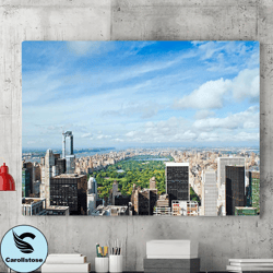 new york city manhattan central park wall art, cityscape canvas wall decor, new york city painting on canvas, city poste