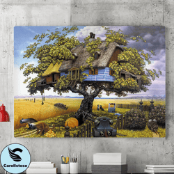 wall art canvas, fantasy tree, replica canvas, famous prints, abstract landscape wall decor