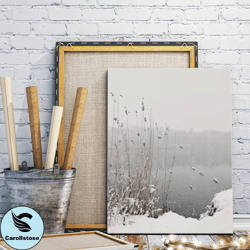 winter snow canvas wall art painting, landscape wall art, winter painting, modernist painting, home decoration