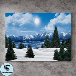 winter wonderland canvas wall art,wonderful winter landscape,snowy canvas art,landscape wall decor,winter art print