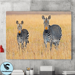 zebra family canvas wall art painting, wildlife canvas art, animal wall art, canvas wall decoration, wall art, home deco