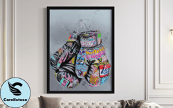 banksy street graffiti boxing gloves canvas wall art print painting posters and prints picture wall art banksy wall art,