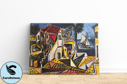 pablo picasso  mediterranean landscape canvas, wall art canvas design, home decor ready to hang