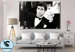 al pacino poster,scarface movie canvas wall art,tony montana wall art,gangsters canvas print,office decor,ready to hang,