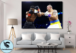 anthony joshua vs oleksandr usyk canvas wall art, boxing hand made canvas print art, anthony joshua poster, usyk canvas