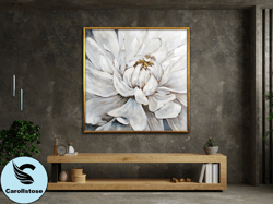 white flowers canvas art,flower canvas painting, flower poster, floral art work, wall art canvas design, framed  canvas