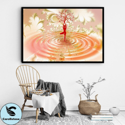 meditation canvas wall art, relaxing canvas wall art, tree of life canvas print art, meditation canvas print art ready t