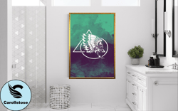 native american canvas wall art, skull canvas print art, triangle shapes canvas wall art, relaxing colors canvas print a