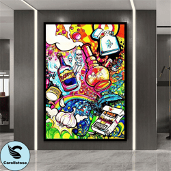 graffiti cigarette lighter canvas wall art , marijuana canvas painting , alcohol canvas, christmas gift pictures ,home d