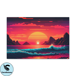 beach sunset canvas art