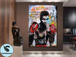 muhammed ali canvas wall decor, pop art canvas wall art,muhammad ali boxing wall art,sports wall art,ready to hang, graf