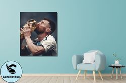 lionel messi canvas, lionel messi  , football legend art, argentina football, football fan gift, framed unframed, gift f